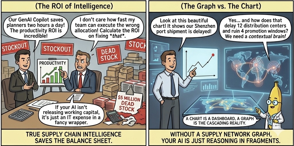 Cartoon: ROI intelligence graph chart