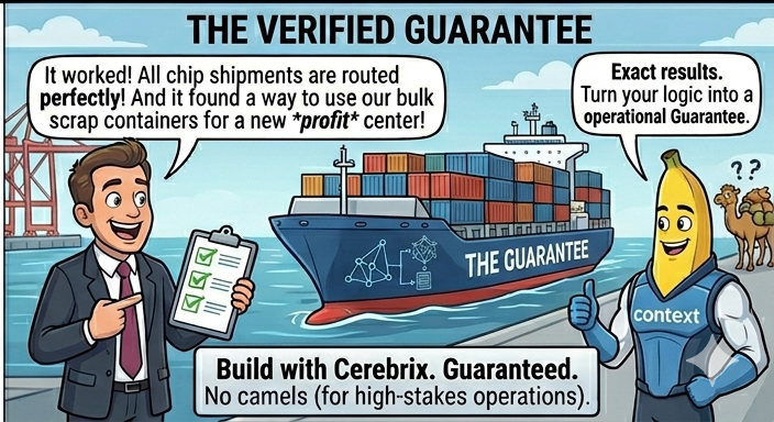 Cartoon: AI roulette versus operational guarantee bottom-right panel